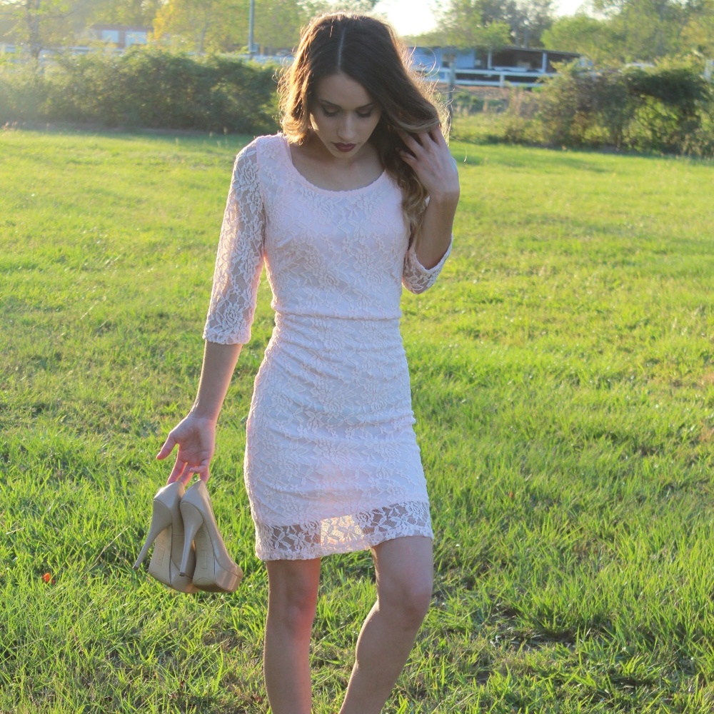 **NEW** Pale Pink Lace Dress